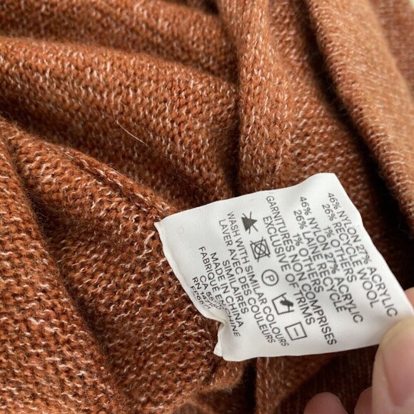 Frank and Oak Women’s Large Ribbed Stretch Rust Orange Wrap Skirt - Picture 10 of 11